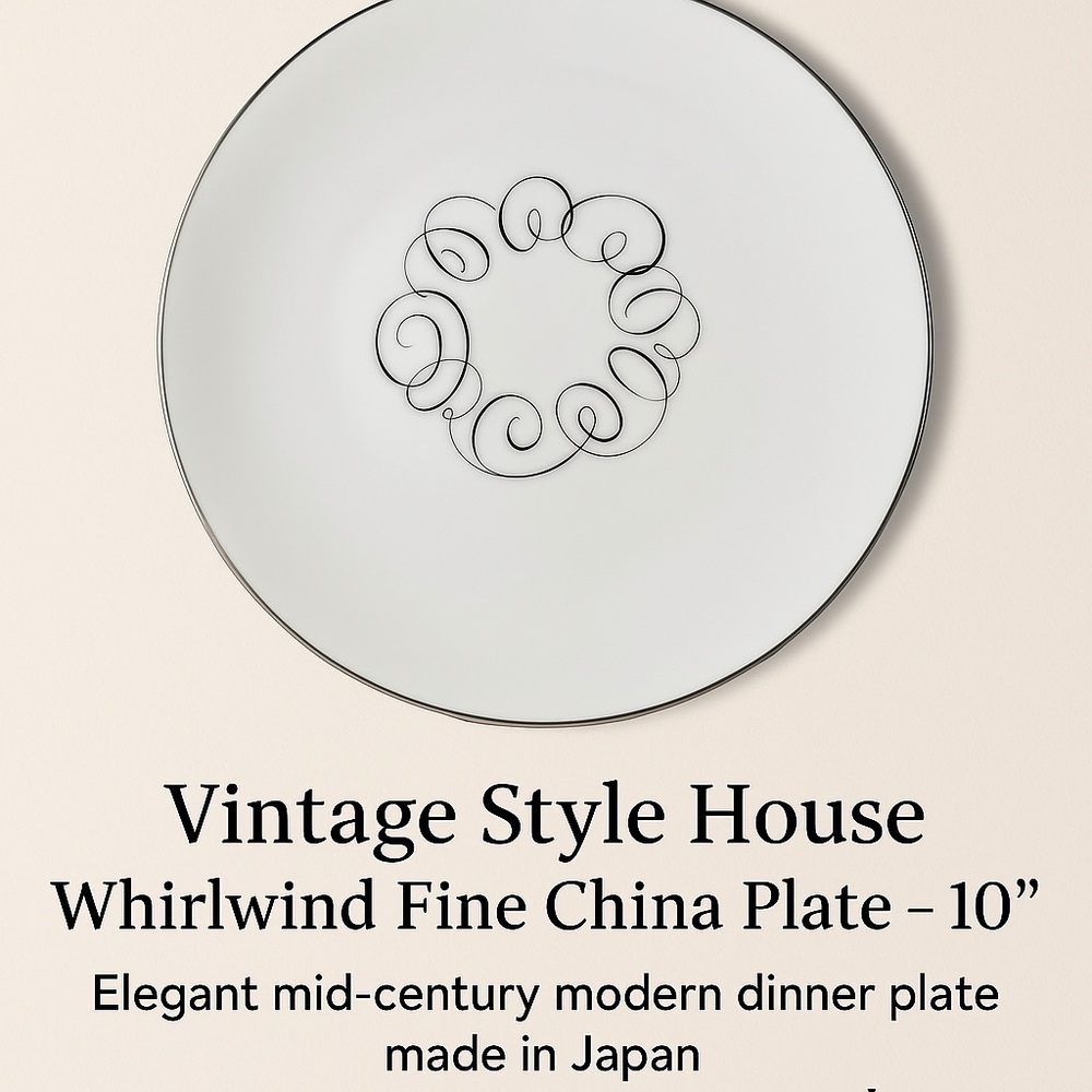 🌀 Vintage Style House “Whirlwind” Fine China Plate - 10”